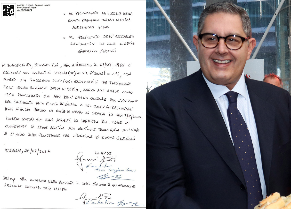 Galleria foto 'Liguria, Toti si dimette da presidente di regione dopo lo scandalo corruzione​​​​​​​' - foto 1