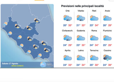Il meteo del 17 e 18 agosto: ultimi giorni di caldo rovente. Da lunedì piove