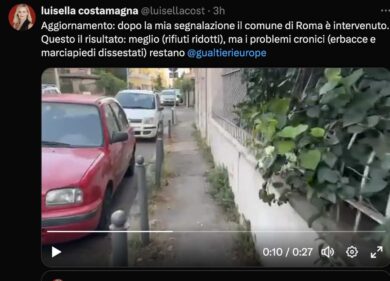 Roma da schifo, ripulito il marciapiede della Costamagna. La Piotto di Sky denuncia i bagni del Colosseo