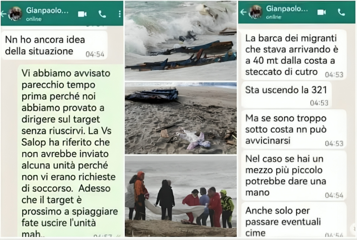Strage Cutro, le chat Finanza-Guardia Costiera: “So’ migranti”, “non usciamo”. In sei verso il processo