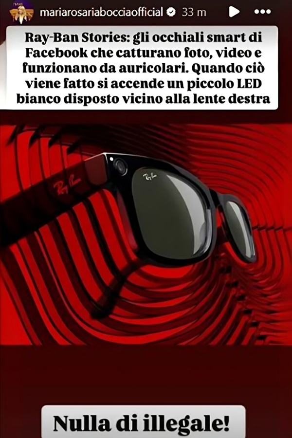 Caso Boccia-Sangiuliano, tutti pazzi per i Ray-Ban Stories dell’influencer: ecco come funzionano gli occhiali-telecamera da 329 euro dell’amante del ministro