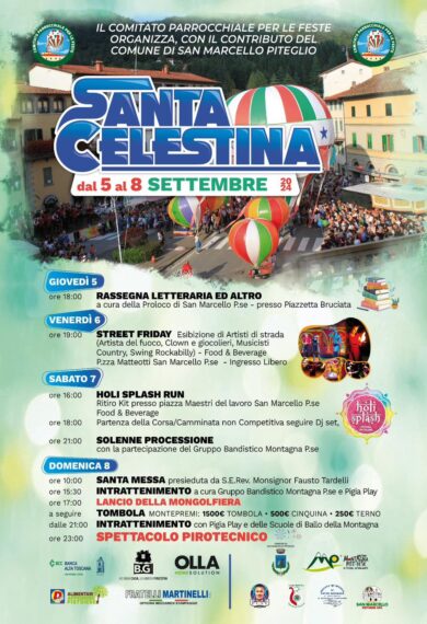 A San Marcello Piteglio la tradizionale Festa di Celestina con il Lancio della Mongolfiera
