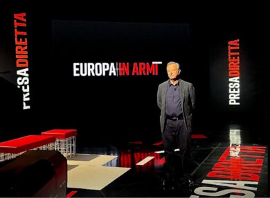 Ascolti tv, Iacona batte Brindisi con la corsa al riarmo: Presa diretta al 4,9% di share