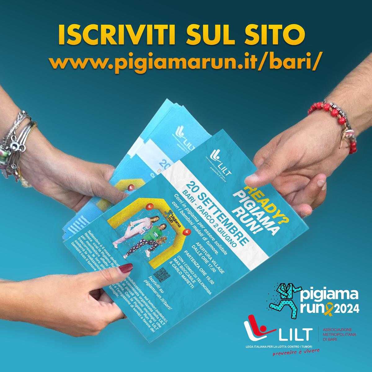 Pigiama Run Bari 2024, la corsa/camminata organizzata dalla LILT