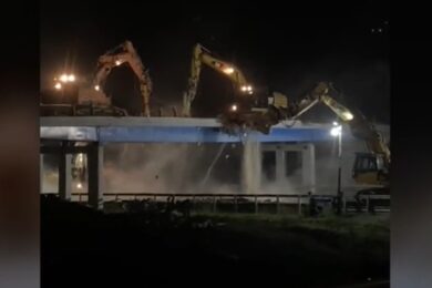 Crolla un cavalcavia a Torrenova. Cantiere sull’A1, guarda il video