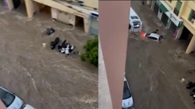 Non solo Italia, Cannes allagata dopo il nubifragio: strade trasformate in fiumi, traffico in tilt e auto semisommerse