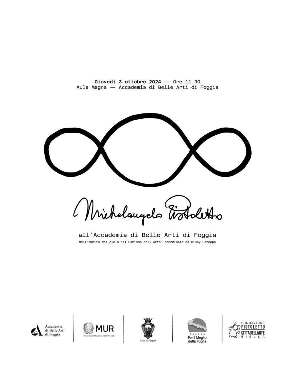 “Pistoletto Day” – Michelangelo Pistoletto all’Accademia di Belle Arti di Foggia