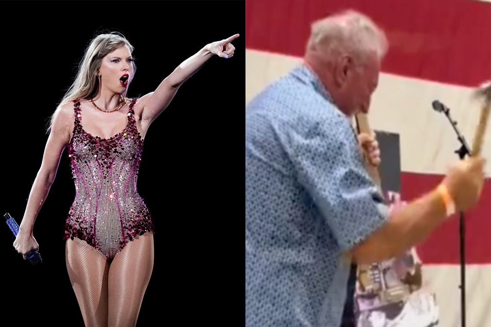 Taylor Swift, chitarra autografata: spende 4mila dollari e la distrugge a martellate. VIDEO Taylor Swift, chitarra autografata: spende 4mila dollari e la distrugge a martellate. VIDEO