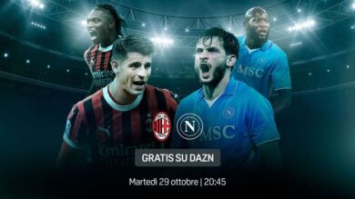 Milan-Napoli diretta tv e streaming in chiaro (dove vederla), Colpo di scena, gratis il big match di serie A