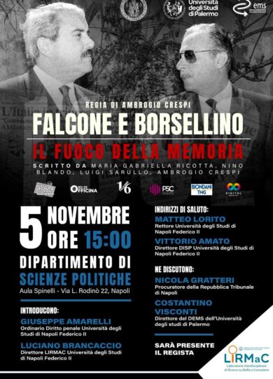 Cinema d’autore: alla Federico II Ambrogio Crespi e Nicola Gratteri si confrontano sul Fuoco della Memoria, il docufilm su Falcone e Borsellino
