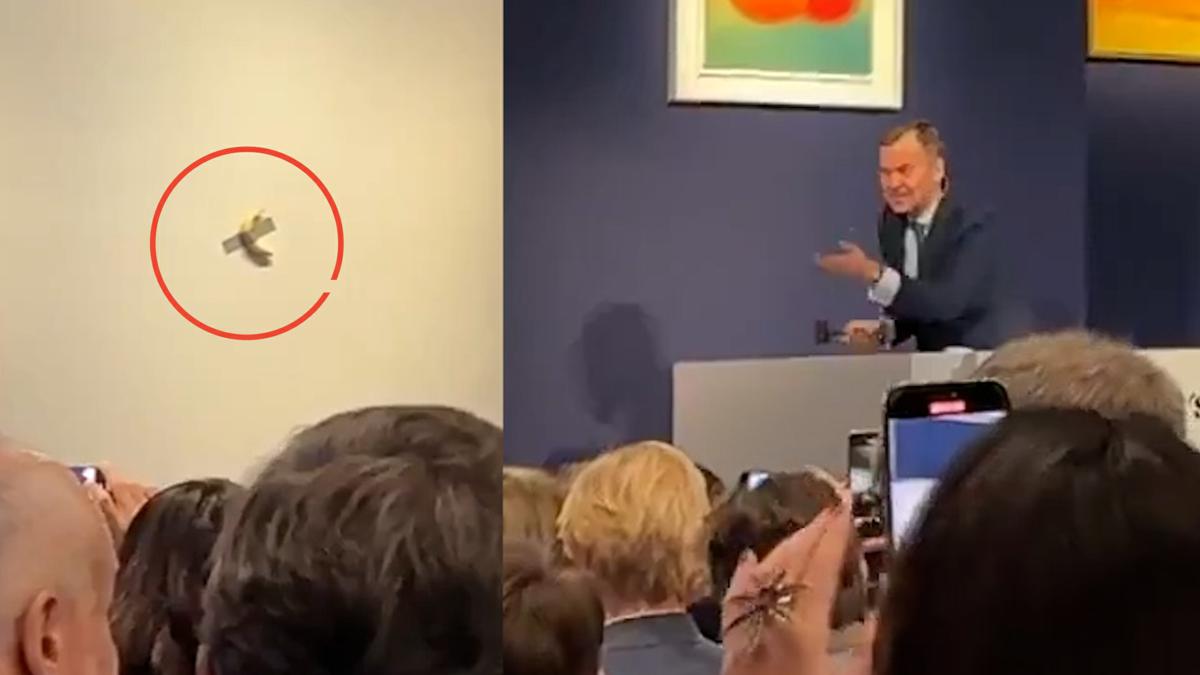 Banana di Cattelan, messa all’asta a un prezzo folle: 6,2 milioni di dollari. Ecco il momento della vendita |Video Banana di Cattelan, messa all’asta a un prezzo folle: 6,2 milioni di dollari. Ecco il momento della vendita |Video