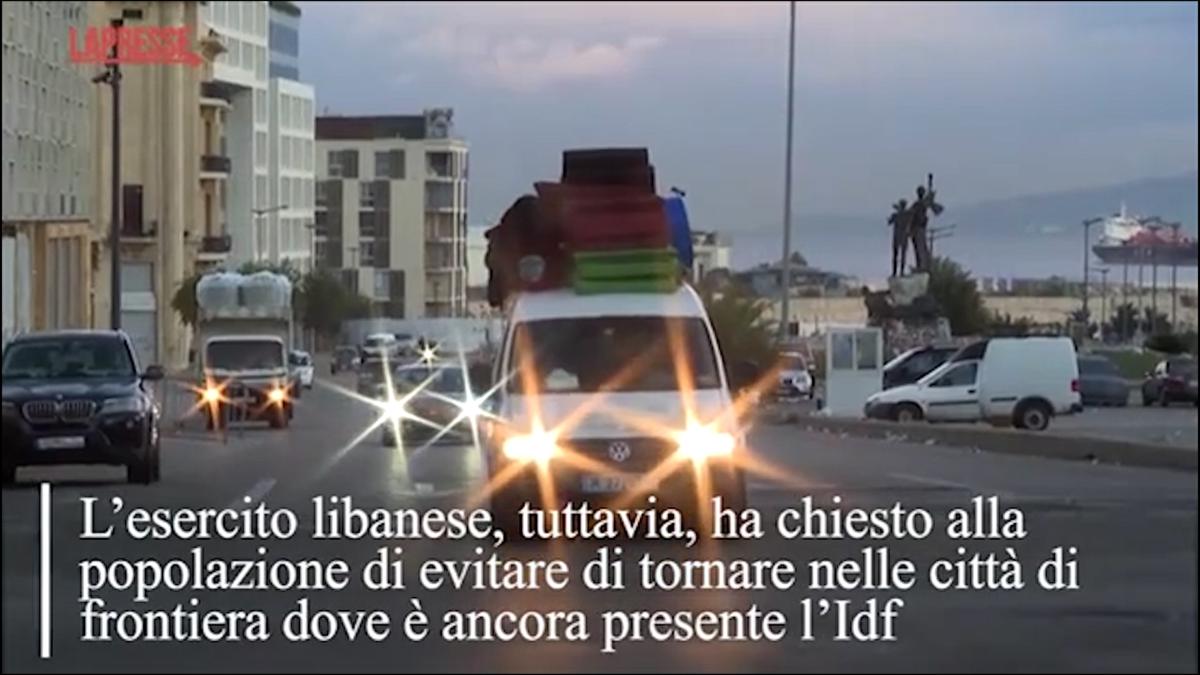 Tregua in Libano, migliaia di sfollati tornano alle loro case: la felicità sui loro volti |Video Tregua in Libano, migliaia di sfollati tornano alle loro case: la felicità sui loro volti |Video