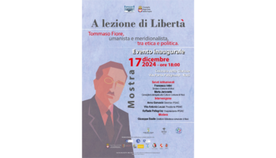 Comune di Noci inaugura il 17 dicembre la mostra “A lezione di Libertà” dedicata a Tommaso Fiore