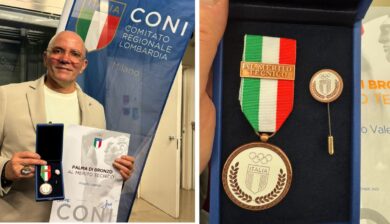 Angelo Valente premiato dal Coni a Palazzo Pirelli