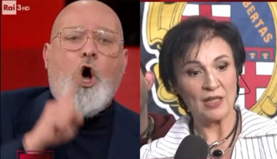 Lo stato delle cose, Bonaccini riconosce la “nostalgica” in diretta e scoppia la rissa. VIDEO