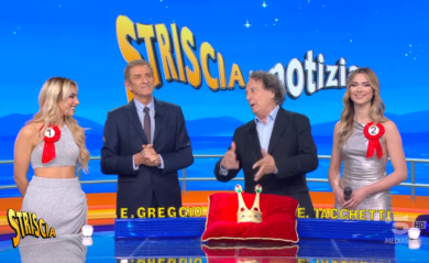 Ascolti tv, Striscia la Notizia rialza la testa (Greggio-Iacchetti +400mila). Floris vicino… all’Otto e Mezzo – Trend