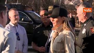 Melania parla in serbo con una sfollata degli incendi di Los Angeles. VIDEO
