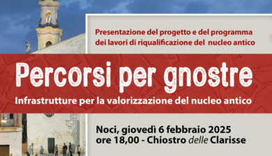 Noci, al via il progetto “Percorsi per gnostre”: il 6 febbraio la presentazione ai cittadini
