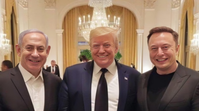 Guerra Israele, Trump incontra Netanyahu: sorrisi a 32 denti nella foto con Musk