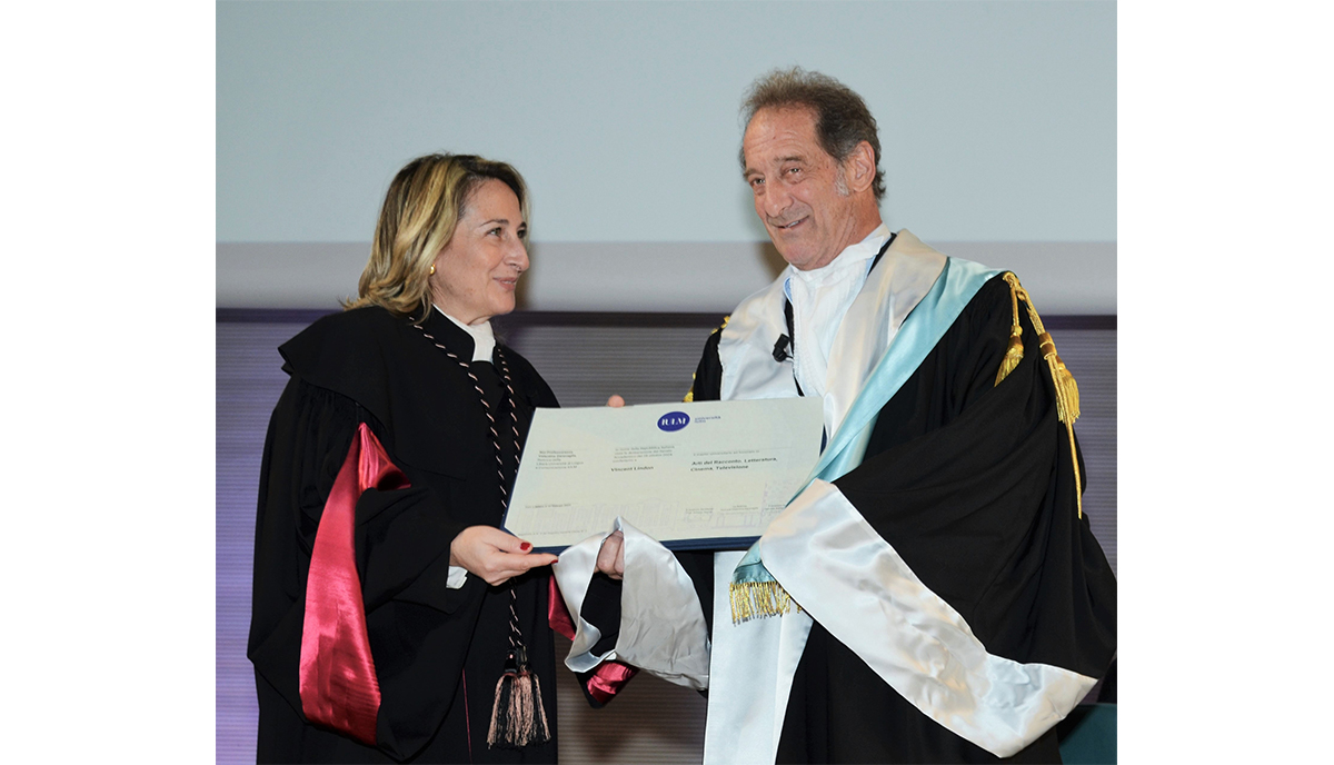 Lindon attore del contemporaneo Master ad honorem  alla IULM
