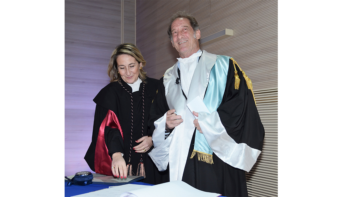 Lindon attore del contemporaneo Master ad honorem  alla IULM