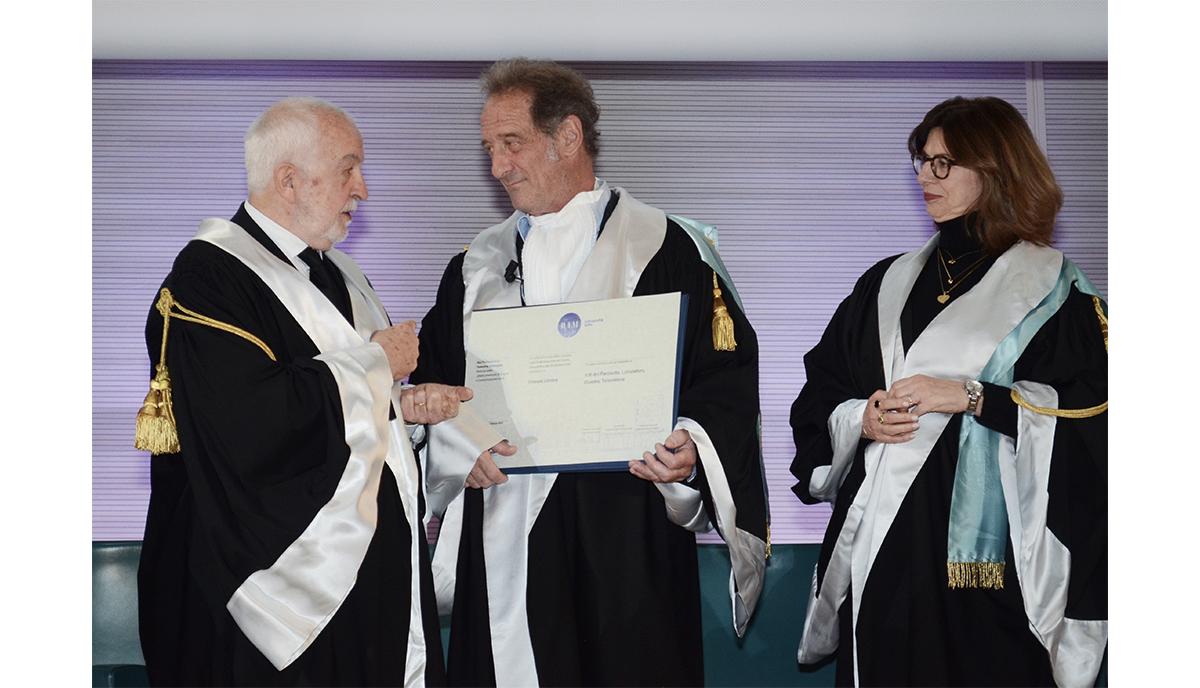 Lindon attore del contemporaneo Master ad honorem  alla IULM