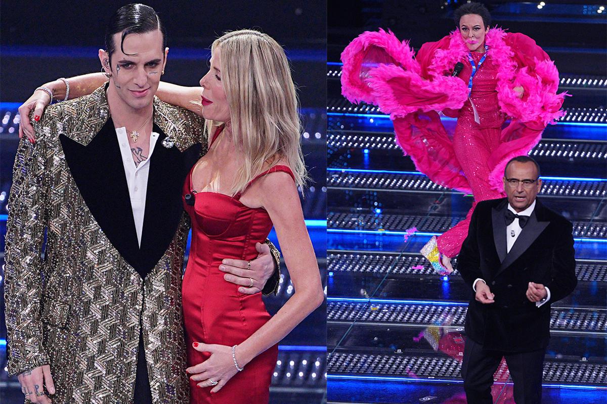 Galleria foto 'Sanremo 2025 finale show: irruzione comica di Brenda Lodigiani, fischi per Achille Lauro-Giorgia fuori dalla top 5 e poi…' - foto 1