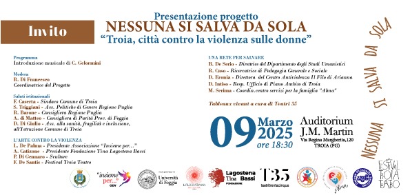 Troia-Fg ‘Nessuna si salva da sola’ Una scultura per non dimenticare
