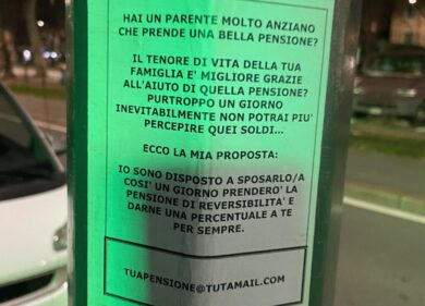 Il curioso annuncio a Milano: “Hai un parente anziano? Lo sposo e ci dividiamo la sua pensione”
