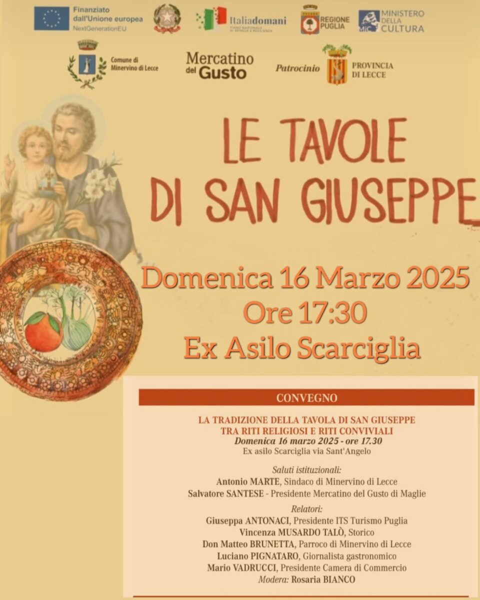 Salento, Minervino di Lecce: ‘Le Tavole di San Giuseppe 2025’