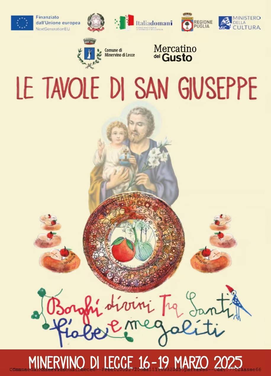 Salento, Minervino di Lecce: ‘Le Tavole di San Giuseppe 2025’