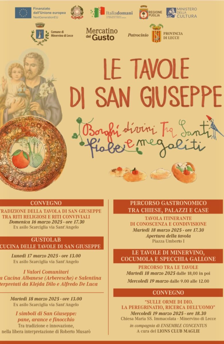 Salento, Minervino di Lecce: ‘Le Tavole di San Giuseppe 2025’