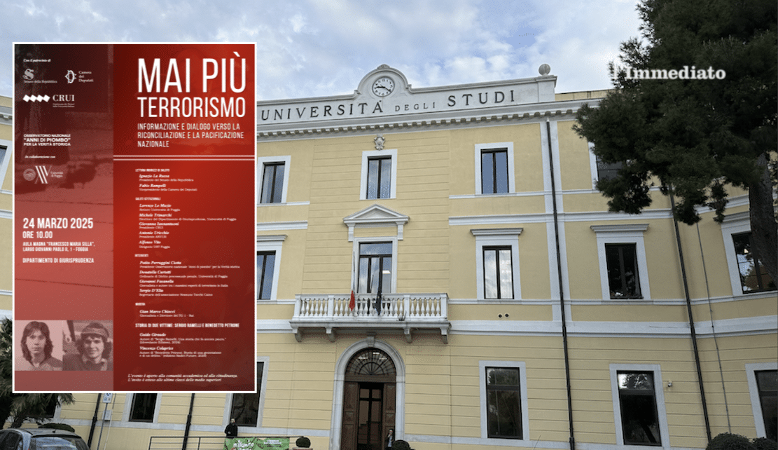 Vittime del terrorismo, Unifg: porte chiuse alla pacificazione