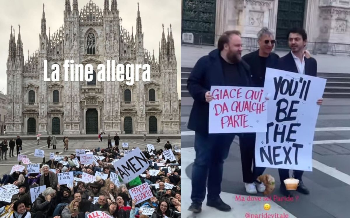 Art week Milano, il flash mob (con colazione offerta) di Maurizio Cattelan in piazza Duomo Art week Milano, il flash mob (con colazione offerta) di Maurizio Cattelan in piazza Duomo