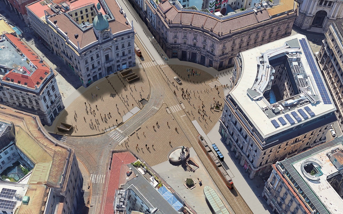Milano, il nuovo volto di piazza Cordusio (che diventerà senza auto) Milano, il nuovo volto di piazza Cordusio (che diventerà senza auto)