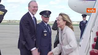 Meloni a Washington per l’incontro con Trump, l’arrivo alla Joint Base Andrews. VIDEO