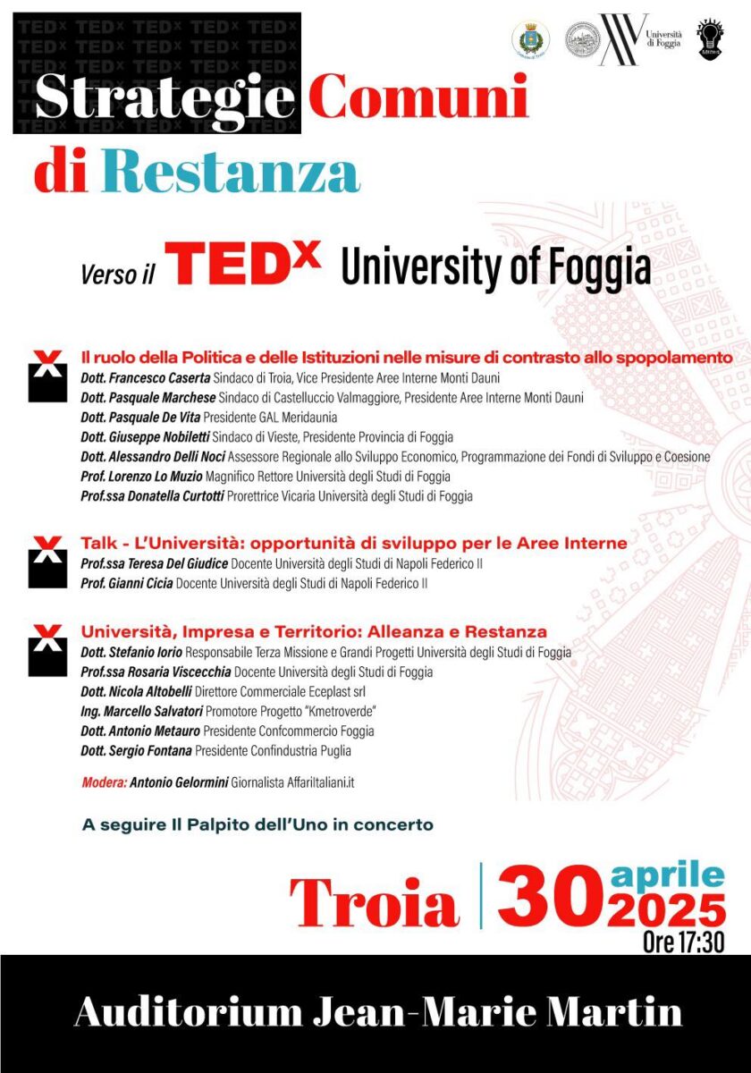 Primavera dei Borghi anche in Puglia a Troia (Fg) TEDx Unifg sulla ‘Restanza’