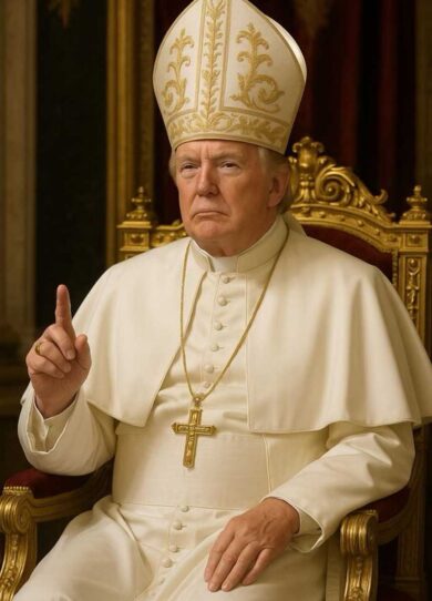 Trump vestito da Papa: i vescovi di New York: “Non ci faccia il verso”. Lo molla il preferito Timothy Dolan