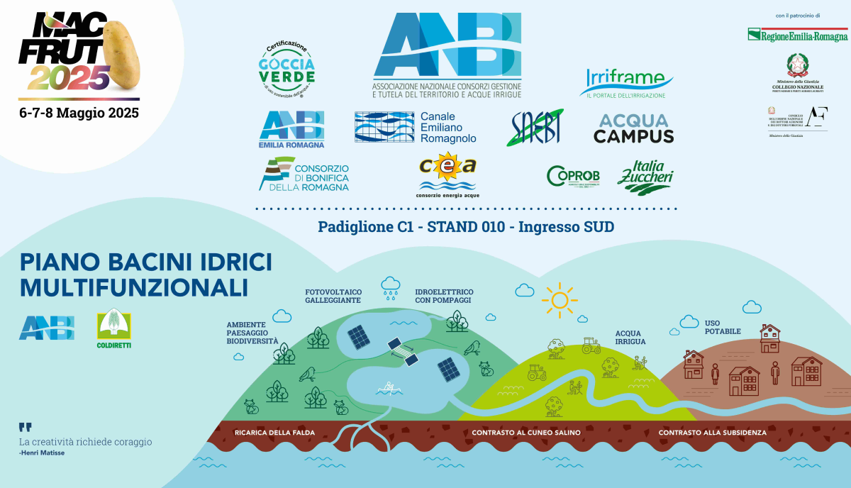 ANBI porta a Macfrut l’innovazione nella gestione dell’acqua: atteso l’intervento del Vicepremier Tajani