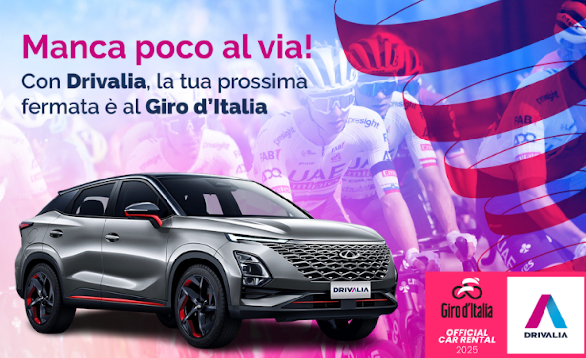 Drivalia al fianco del Giro d’Italia 2025: mobilità sostenibile e sport per il futuro del Paese Drivalia al fianco del Giro d’Italia 2025: mobilità sostenibile e sport per il futuro del Paese