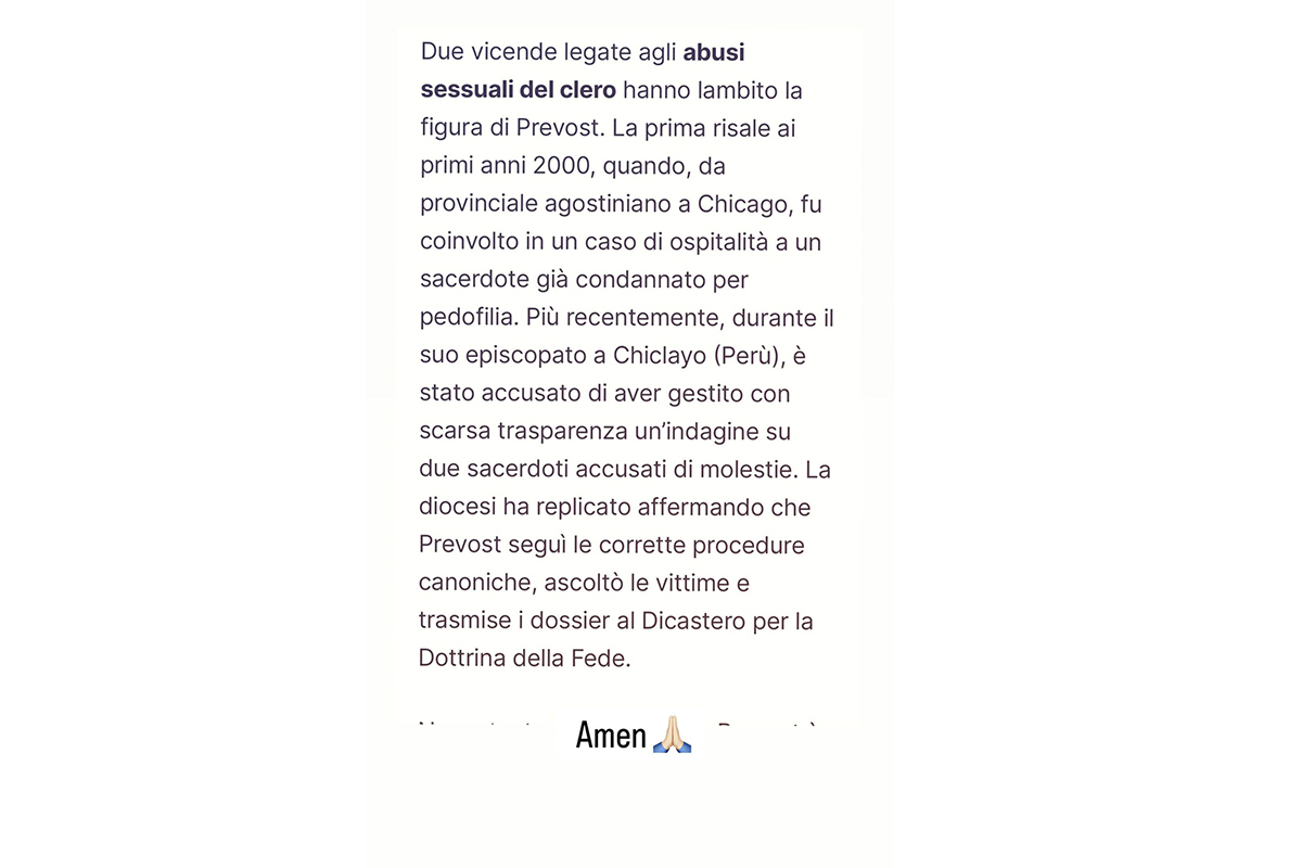 Fedez contro Papa Leone XIV, ecco perchè Prevost è accusato di coprire gli abusi del clero Fedez contro Papa Leone XIV, ecco perchè Prevost è accusato di coprire gli abusi del clero