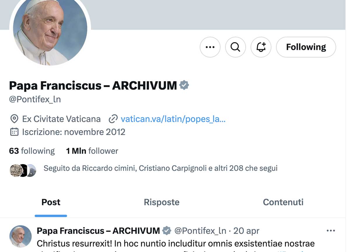 Papa Leone XIV su Instagram è @Pontifex – Pope Leo XIV. Ed è già boom di follower Papa Leone XIV su Instagram è @Pontifex – Pope Leo XIV. Ed è già boom di follower