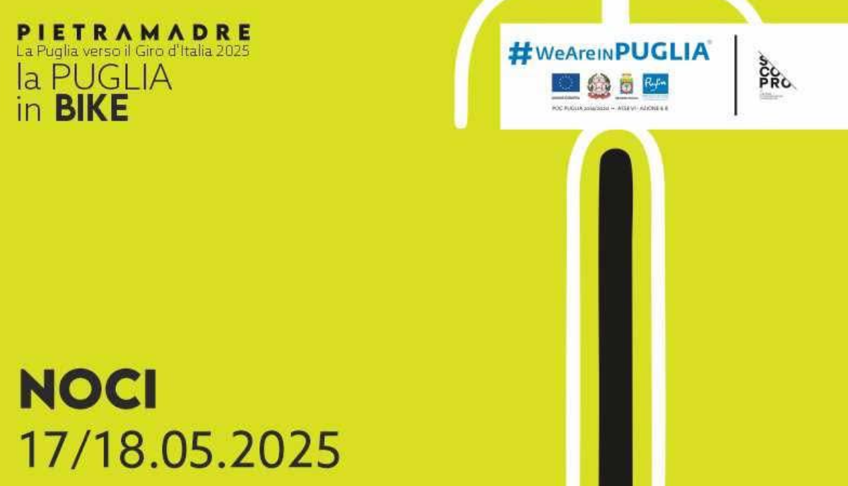 “PietraMadre in bike – La Puglia del Giro d’Italia 2025” arriva a Noci il 17 e 18 maggio “PietraMadre in bike – La Puglia del Giro d’Italia 2025” arriva a Noci il 17 e 18 maggio