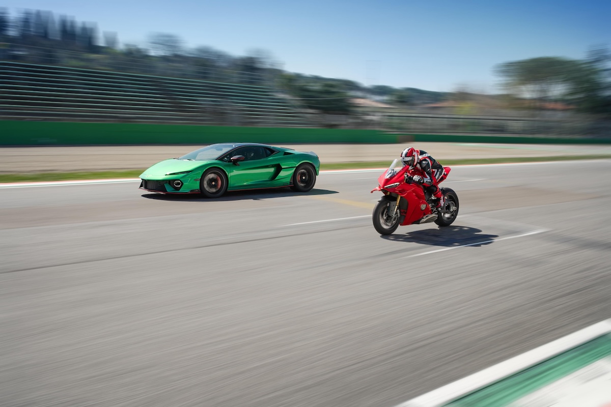 Lamborghini Temerario vs Ducati Panigale V4: sfida tutta italiana all’Autodromo di Imola