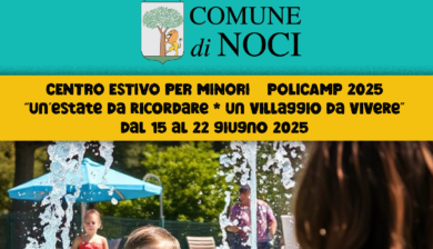 Comune di Noci: al via le domande per il centro estivo gratuito ‘Policamp 2025’