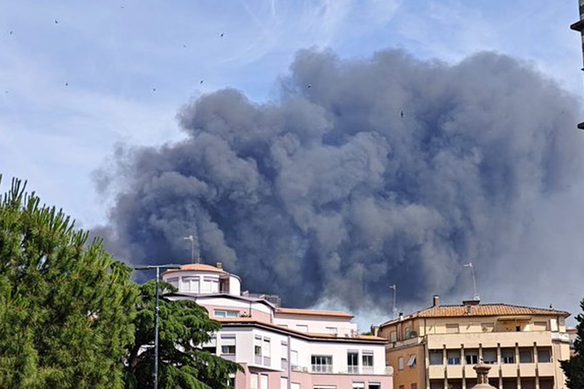 Maxi incendio all’Università della Tuscia. Rogo nella facoltà di Agraria. Video