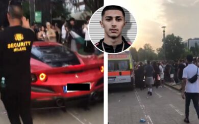 Baby Gang arriva in Ferrari al concerto (in un’area pedonale), tensione con la Polizia e un arresto