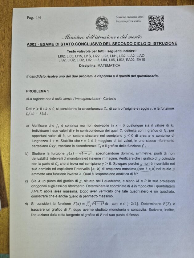 Seconda prova maturità 2025, da Cicerone a Cartesio: ecco i testi integrali di tutte le tracce – FOTO