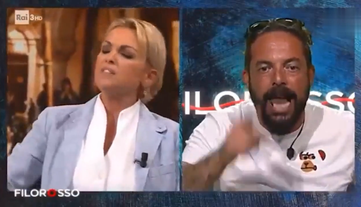 Pascale contro Cacciari su Bezos: “Vi rode che è più ricco”. Scintille in diretta Rai3 su Filorosso Pascale contro Cacciari su Bezos: “Vi rode che è più ricco”. Scintille in diretta Rai3 su Filorosso