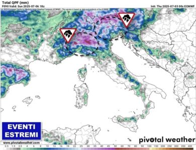 Meteo: alluvioni lampo, grandinate, temporali violenti e temporali fortissimi. La mappa con le zone a rischio